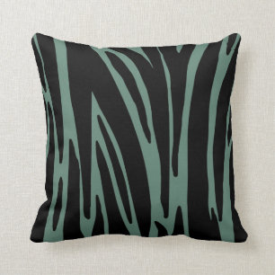 Coussin Zèbre moderne Turquoise et noir