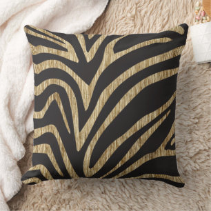 Coussin Zèbre noir et texturé blanc