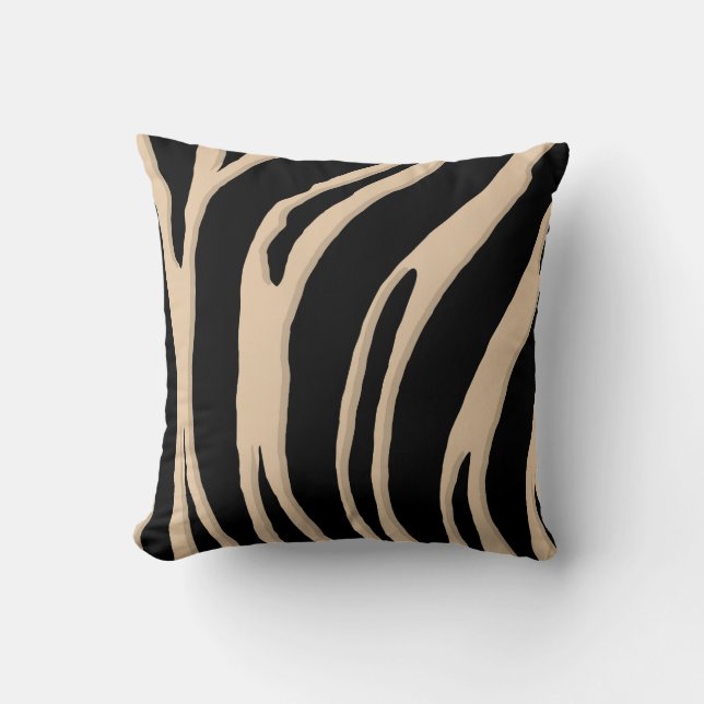 Coussin zèbre, rayures, images posters de animaux (Recto)