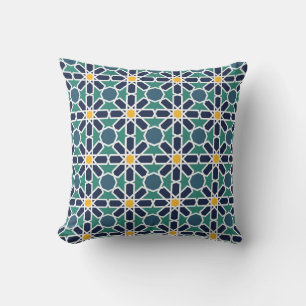 Coussin Zellige en mosaïque géométrique marocaine (Zellij)