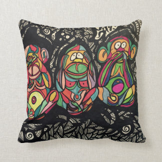 Coussin Zendoodle voient/entendent/pour ne parler aucun