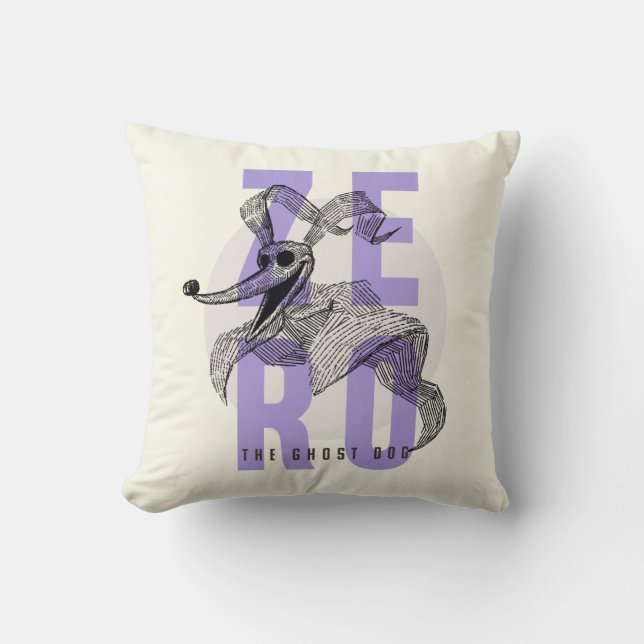 Coussin Zéro le chien fantôme - Typographie (Recto)