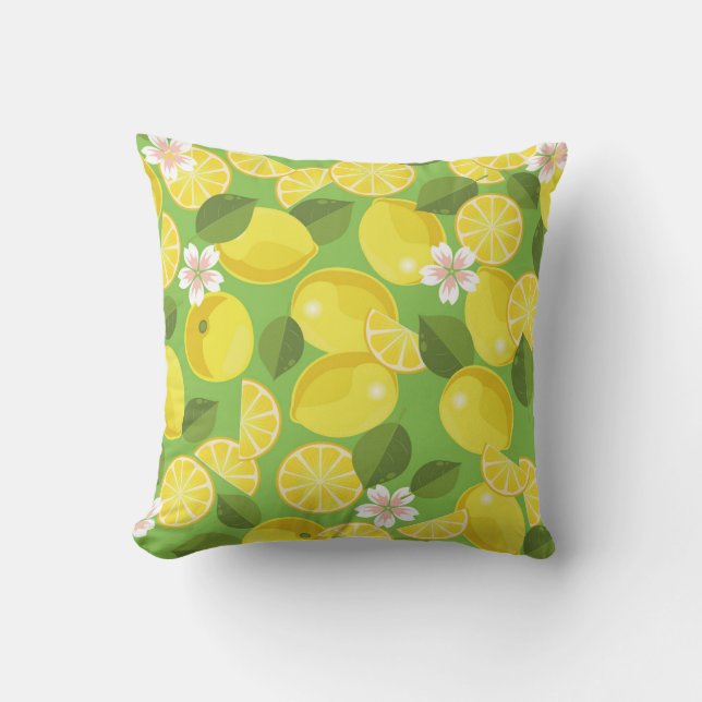 Coussin Zesty Lemon : Citrus Motif Delight (Recto)