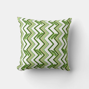 Coussin Zig Zag vert rayures et flèches