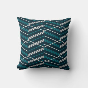 Coussin zigzag Abstrait : élégant vintage géométrique.