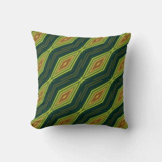 Coussin Zigzag géométrique moderne motif vert et beige