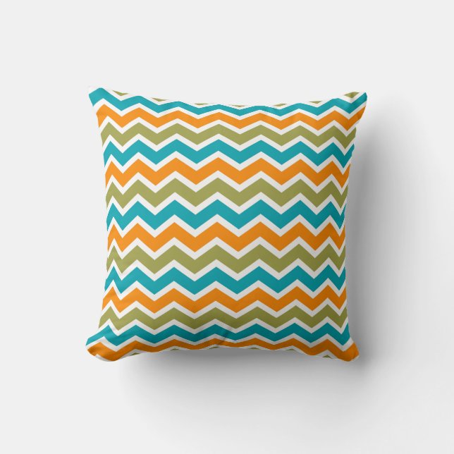 Coussin Zigzag, une tribu dynamique de Peacock (Recto)