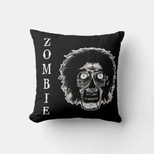 Coussin ZOMBIE -Face -Noir & Blanc