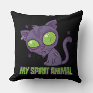 Coussin Zombie Kitten Est Mon Animal Spirituel