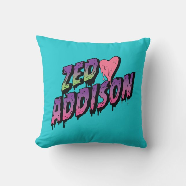 Coussin Zombies 2| Texte Zed et Addison (Recto)