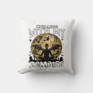 Coussin Zombies glaçants Halloween Démon ailé Lune Tombe