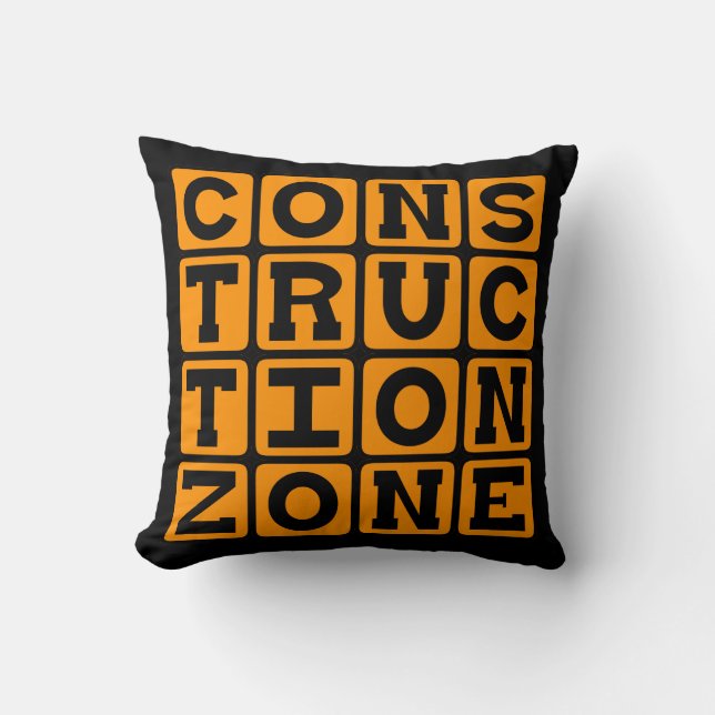 Coussin Zone de construction, zone casquée (Recto)