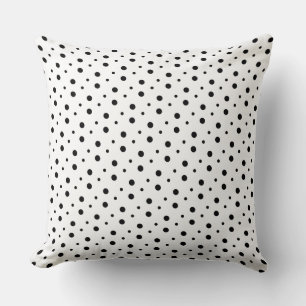 Coussin Zones Dalmatiennes Noires modernes en blanc