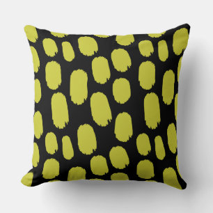Coussin Zones peintes en gras - Banane sur noir