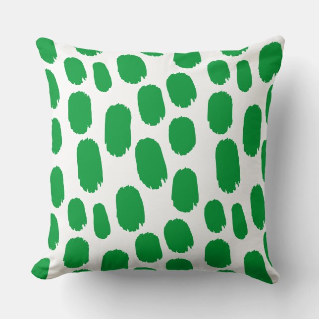 Coussin Zones peintes en gras - Vert laiton sur blanc (Recto)