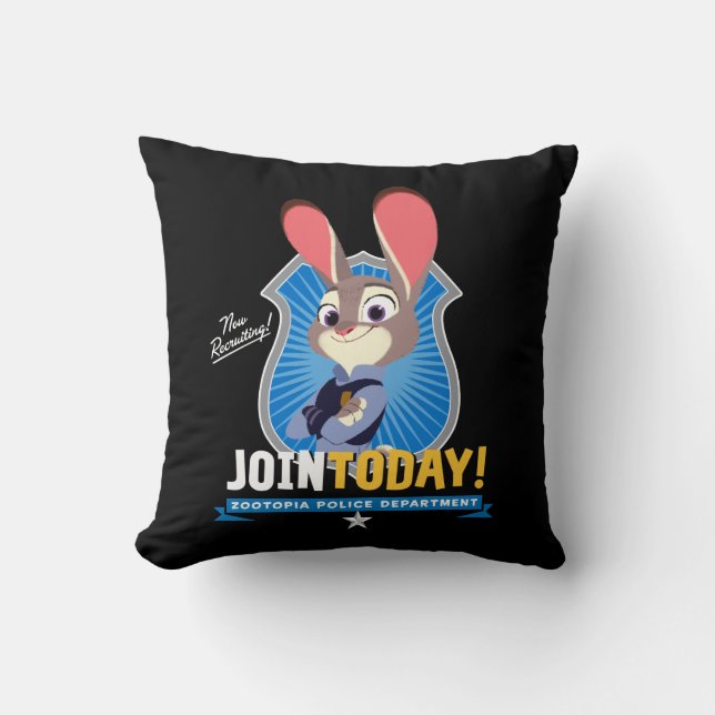 Coussin Zootopie| Judy Hopps - Joignez-vous aujourd'hui! (Recto)