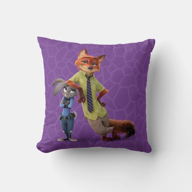 Coussin Zootopie| Judy & Nick - Juste Chilling! (Recto)