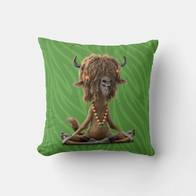 Coussin Zootopie| Méditer avec du yax (Recto)