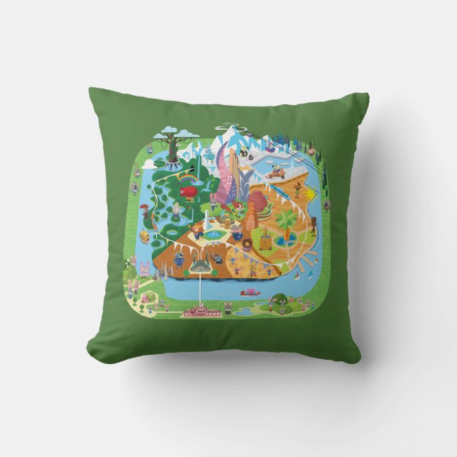 Coussin Zootopie| Plan de la ville (Recto)