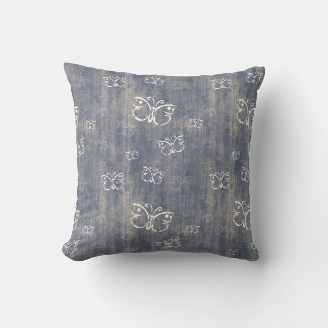 Coussins bleus et crèmes sales de motif de (Recto)