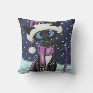 Coussins Chat Siamois Neige de Noël American MoJo