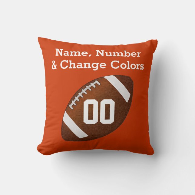 Coussins de football Votre NOM, NUMÉRO et COULEURS (Recto)
