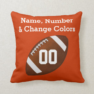 Coussins de football Votre NOM, NUMÉRO et COULEURS