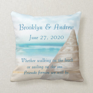 Coussins de mariage de Monogram Beach