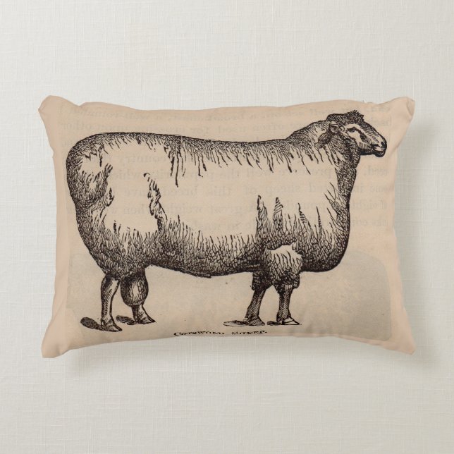 Coussins Décoratifs 19e century print cotswold sheep (Devant)