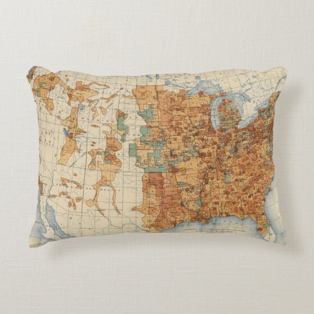 Coussins Décoratifs 25 densités d'augmentation de la population, USA, (Devant)