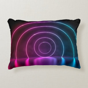 Coussins Décoratifs 3d ing of ultraviolet circle portal glowing lines