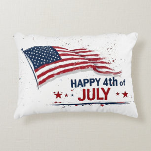 Coussins Décoratifs 4 juillet - Drapeau américain artistique éclabouss
