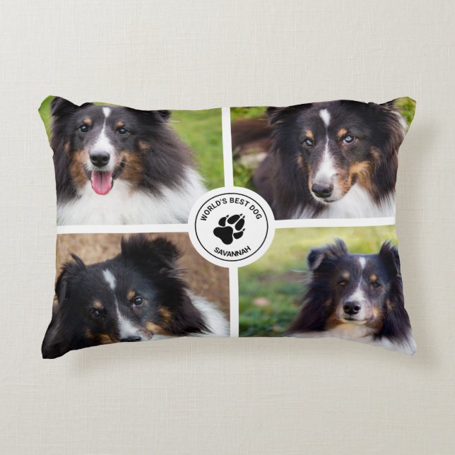 Coussins Décoratifs 4 Photos personnalisées pour animaux de compagnie  (Devant)