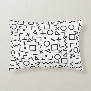 Coussins Décoratifs 90's Noir & Blanc Retro Shapes Motif