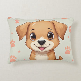 Coussins Décoratifs A pillow with a puppy and a footprint