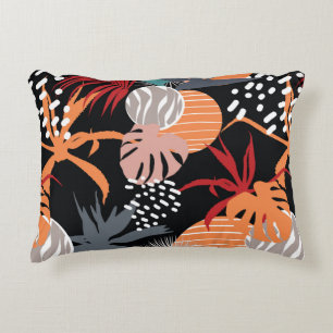 Coussins Décoratifs Abstract flower and tropical leaves drawing seamle