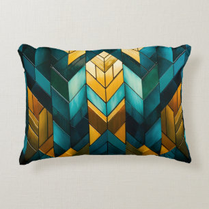 Coussins Décoratifs Abstrait Géométrique Moderne Élégant Or Turquoise
