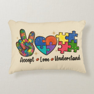 Coussins Décoratifs Accepter l'amour comprendre - Coeur de Sensibilisa