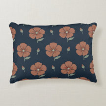 Accoudoir à accent floral terracotta et marine fon