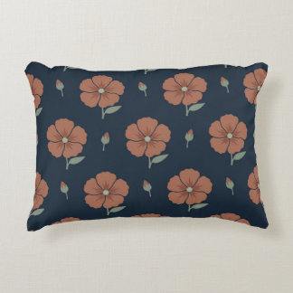 Coussins Décoratifs Accoudoir à accent floral terracotta et marine fon