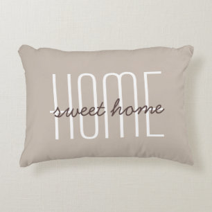 Coussins Décoratifs Accueil Sweet Home Citation Jote Typographie Tan B