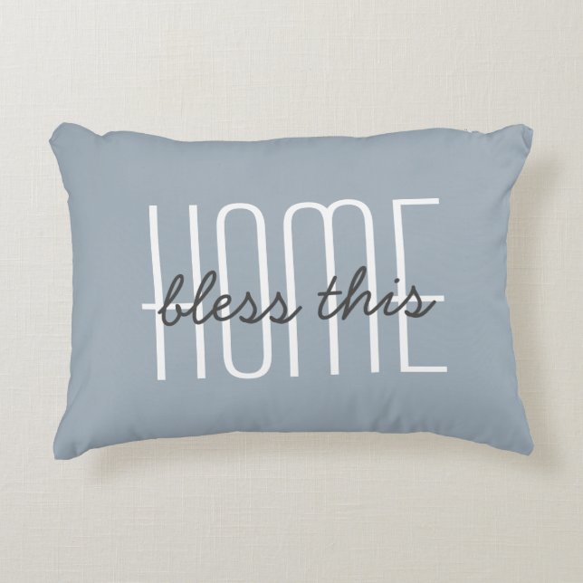 Coussins Décoratifs Accueil Sweet Home Citation Personnaliser bleue Dé (Devant)