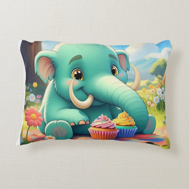 Coussins Décoratifs Adorable Double face Baby Mammoth Design (Dos)