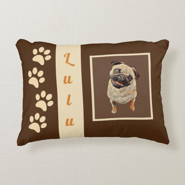 Coussins Décoratifs Adorable personnalisable Carlin Pastel Accent Cous (Devant)