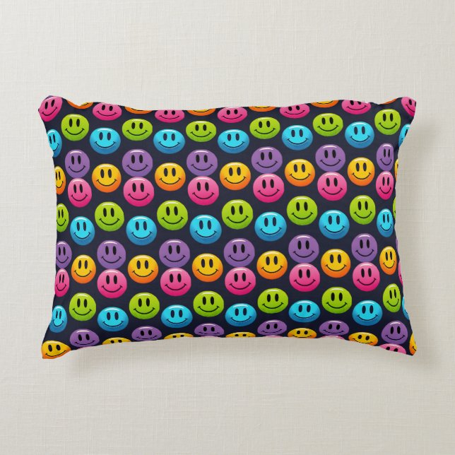 Coussins Décoratifs "Adorable Smile Emoji Motif Collection" (Devant)