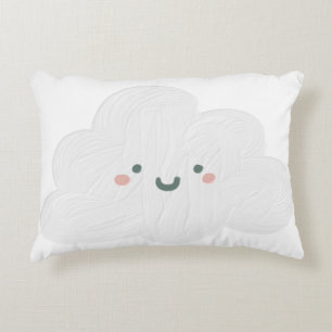 Coussins Décoratifs Adorable sourire nuage pouponnière mignonne blanc