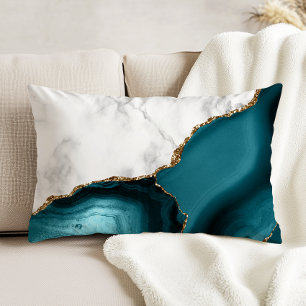 Coussins Décoratifs Agate Turquoise dorée Marbre blanc