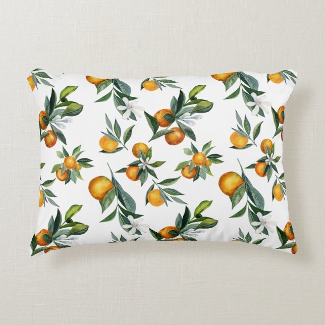 Coussins Décoratifs Agrumes d'aquarelle chic (Devant)