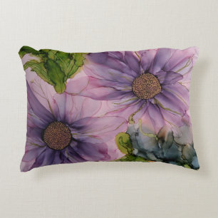 Coussins Décoratifs alcool rose et pourpre fleur d'encre d'encre e