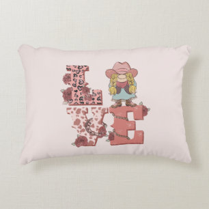 Coussins Décoratifs "Amour" à la campagne vintage avec une fille blond